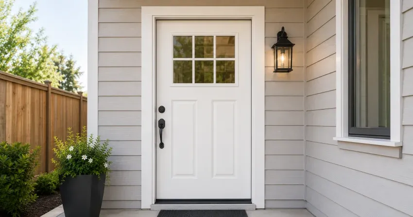 technician installing exterior door frame in St. Johns, Thorold