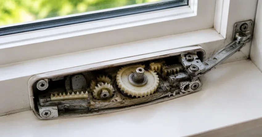 technician replacing casement window crank operator in Thorold Centre, Thorold home